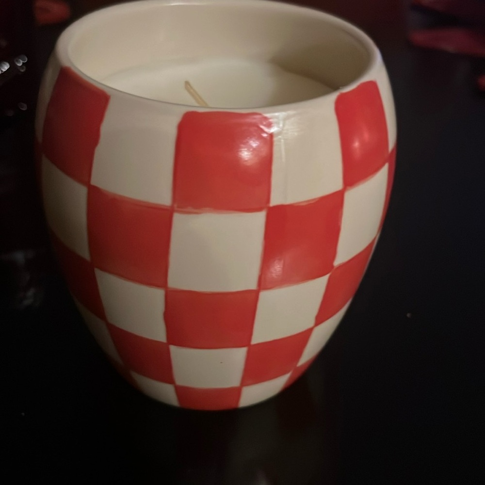 Red checkmate paddywax candle